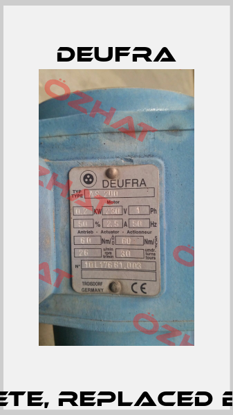AS 200 obsolete, replaced by BCD0010597  Deufra