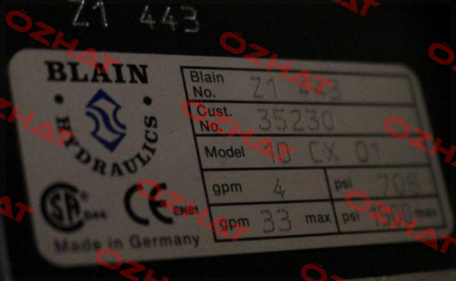 102322(Serien Nr.Z1 443)  Blain Hydraulics
