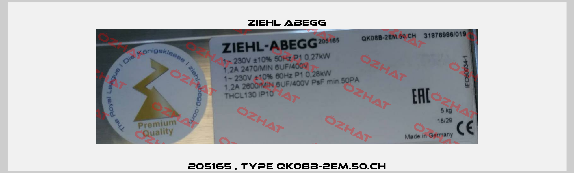 205165 , Type QK08B-2EM.50.CH Ziehl Abegg