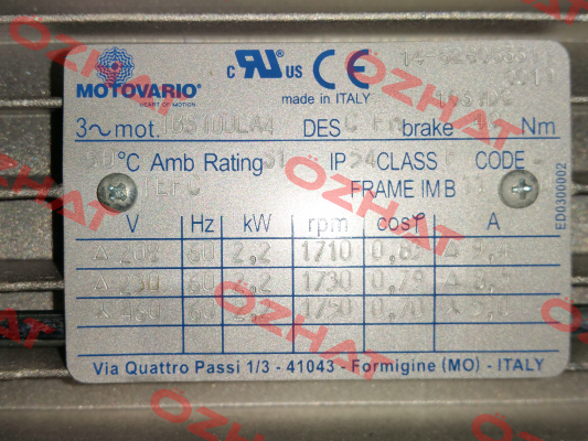 TBS100LA4  Motovario