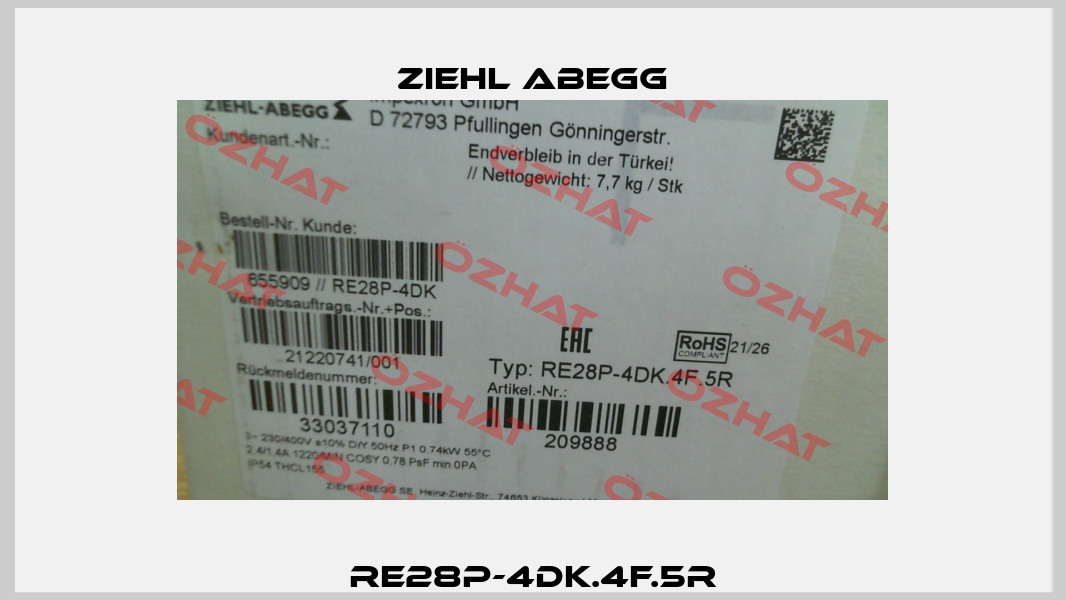 RE28P-4Dk.4F.5R Ziehl Abegg