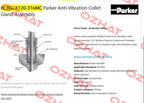 KCBGLX120-316MC Parker