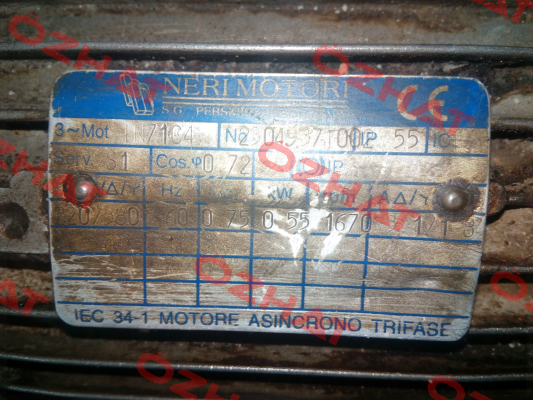 IN71C4 obsolete, replaced by T 71C 4 220/380 60 IP55 CLF Neri Motori