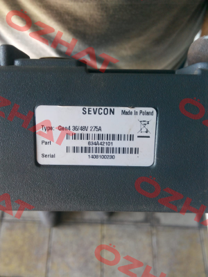 Type: Gen 4 36/48V 275A P/N: 634A42101 Sevcon