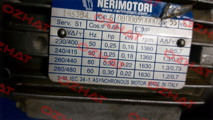 IN63B4  08008900002 Neri Motori