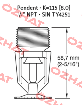 SO-TY4151BR155 same as 575901155 Tyco Fire